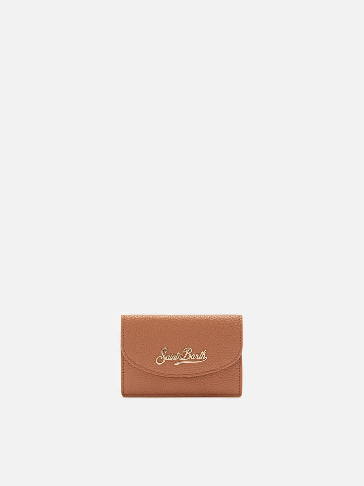 Portacarte Card Holder in pelle martellata cuoio