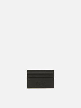 Card Holder in black grained leather