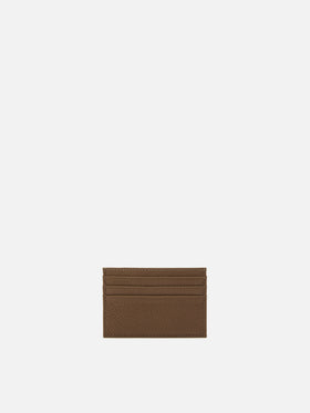 Card Holder in brown grained leather