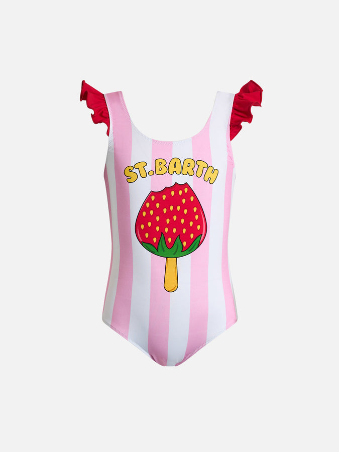 Mc2 Saint Barth Costume intero da bambina Carol con spalline arricciate