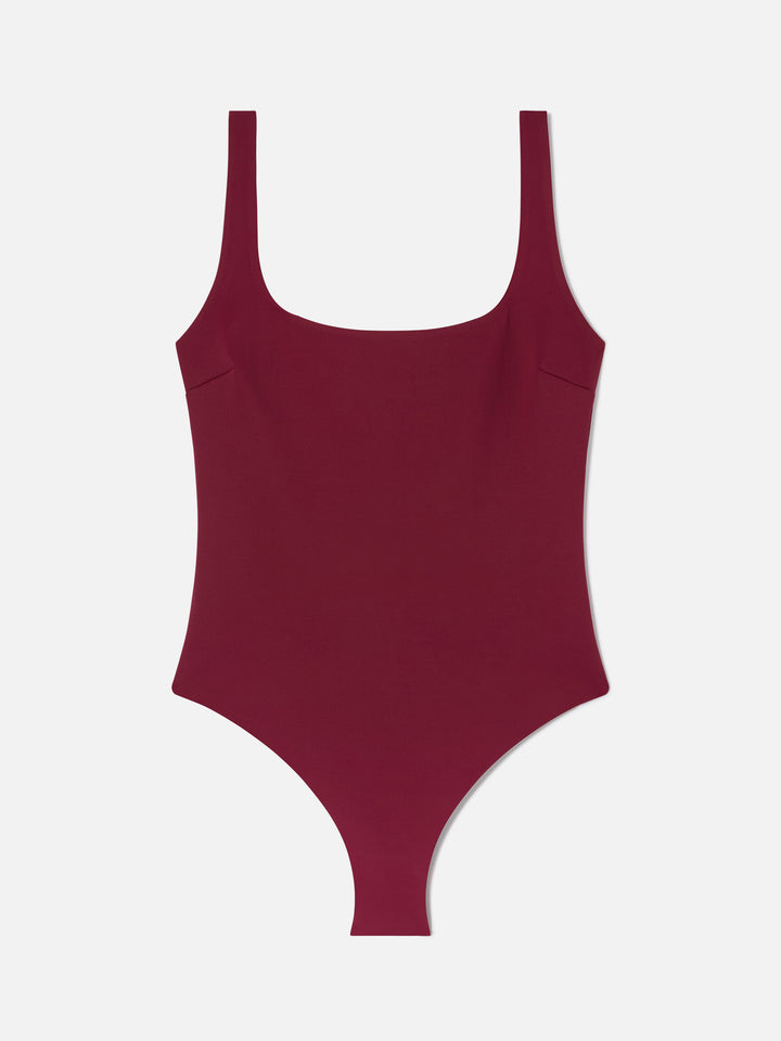 Costume intero scollo quadrato Cassandra in bordeaux