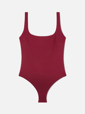 Costume intero scollo quadrato Cassandra in bordeaux