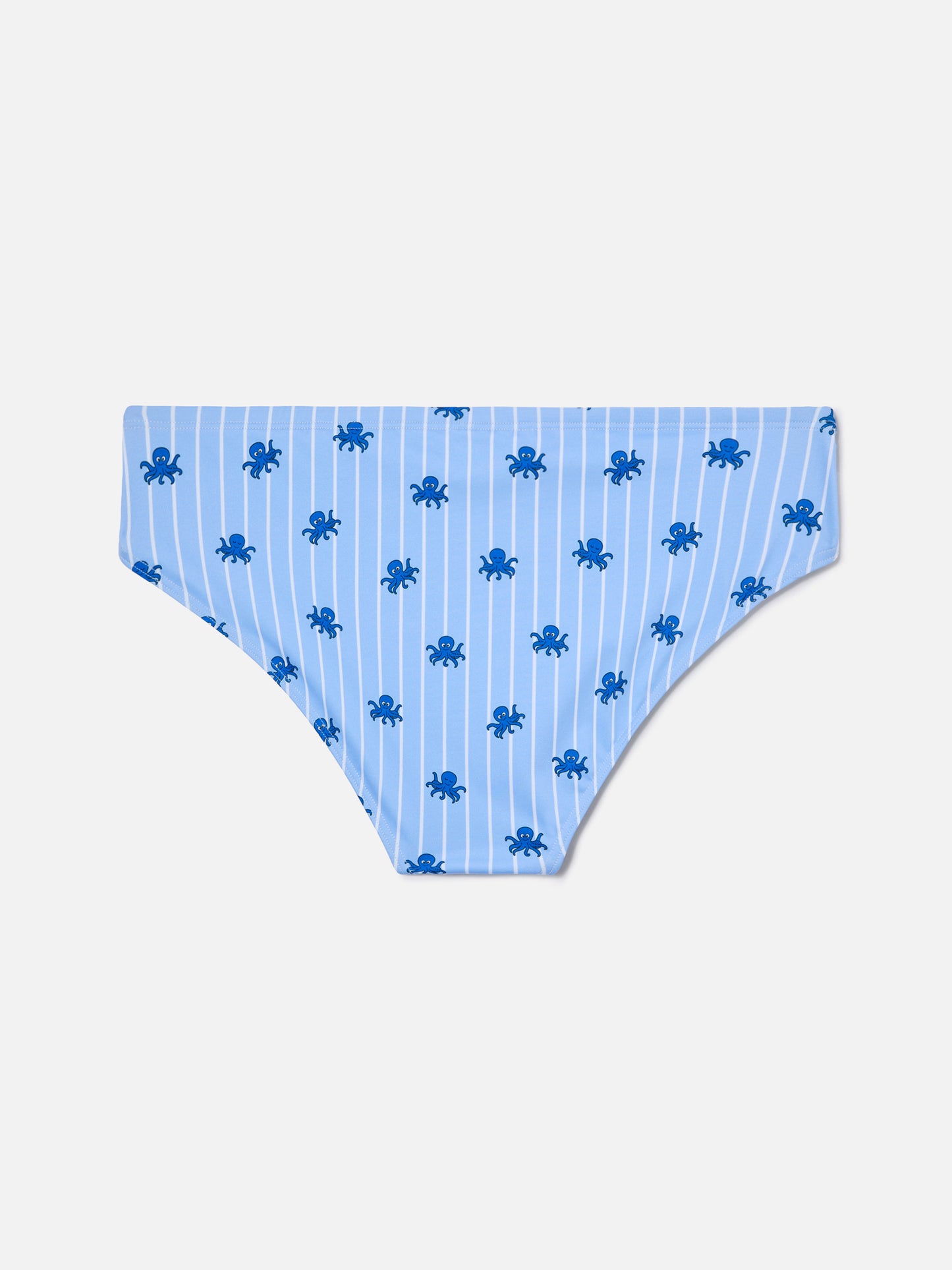 Slip mare Cayo a righe azzurre con stampa polipetti