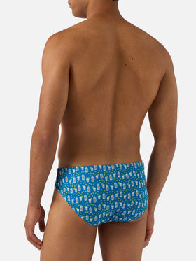 Slip mare Cayo blu navy con stampa cocktail all-over