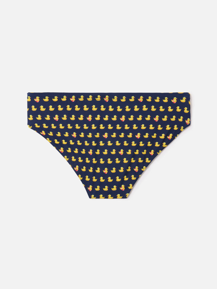 Slip mare Cayo blu navy con stampa paperelle