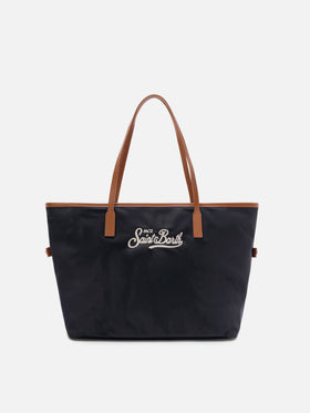 Borsa City nera regular in nylon