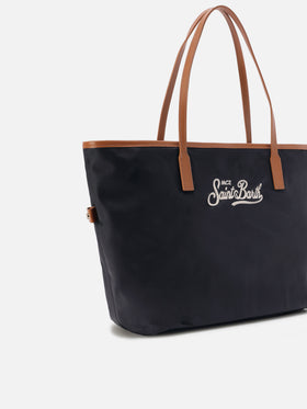 Borsa City nera regular in nylon