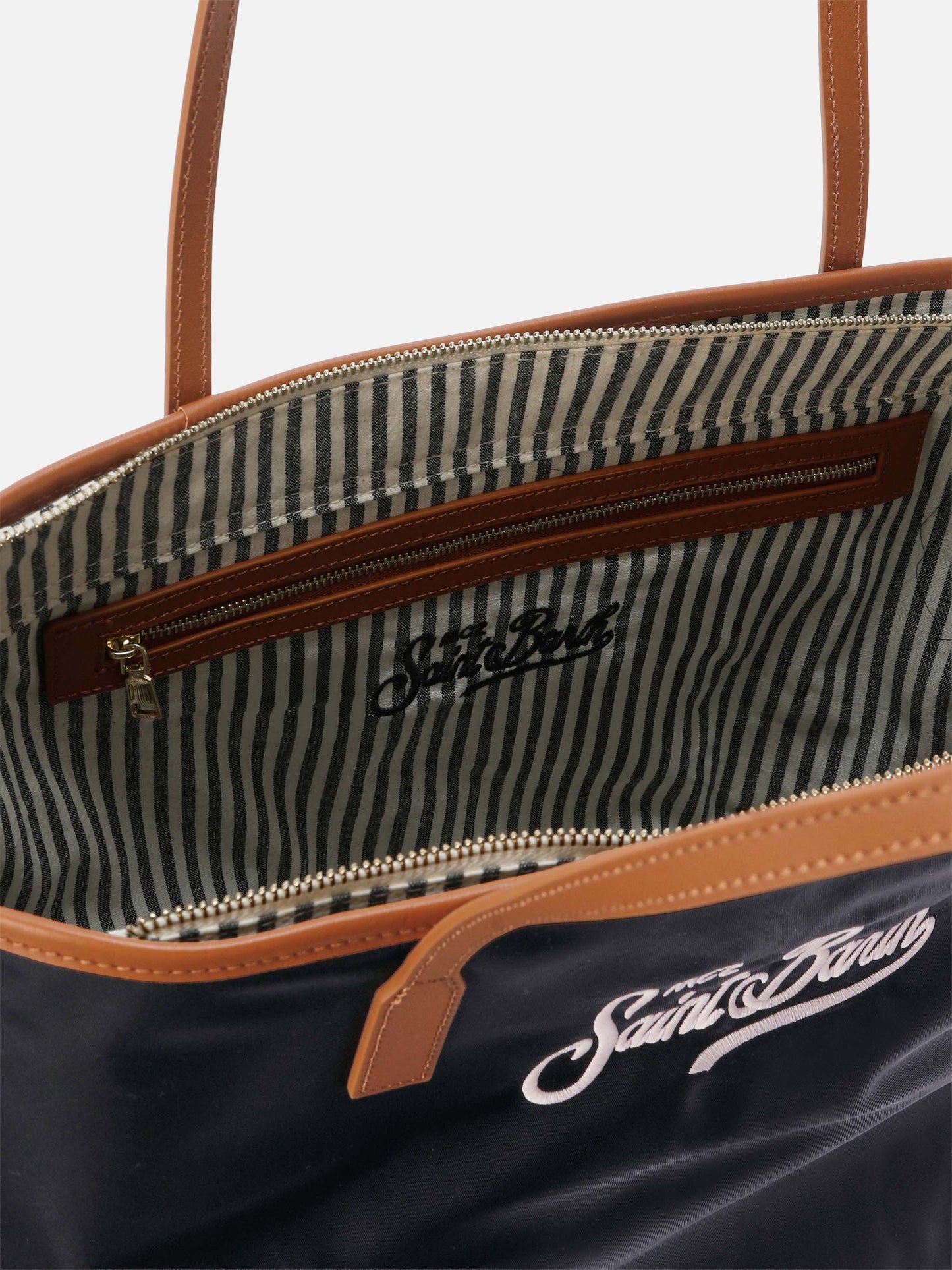 Borsa City nera regular in nylon