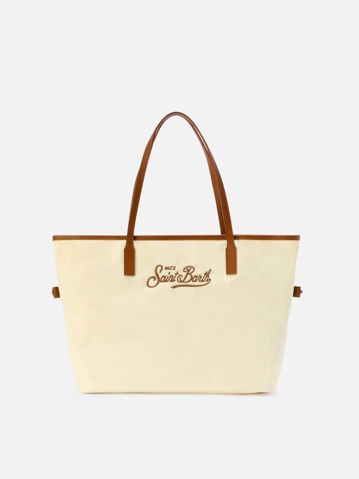 Borsa City regular bianca in nylon