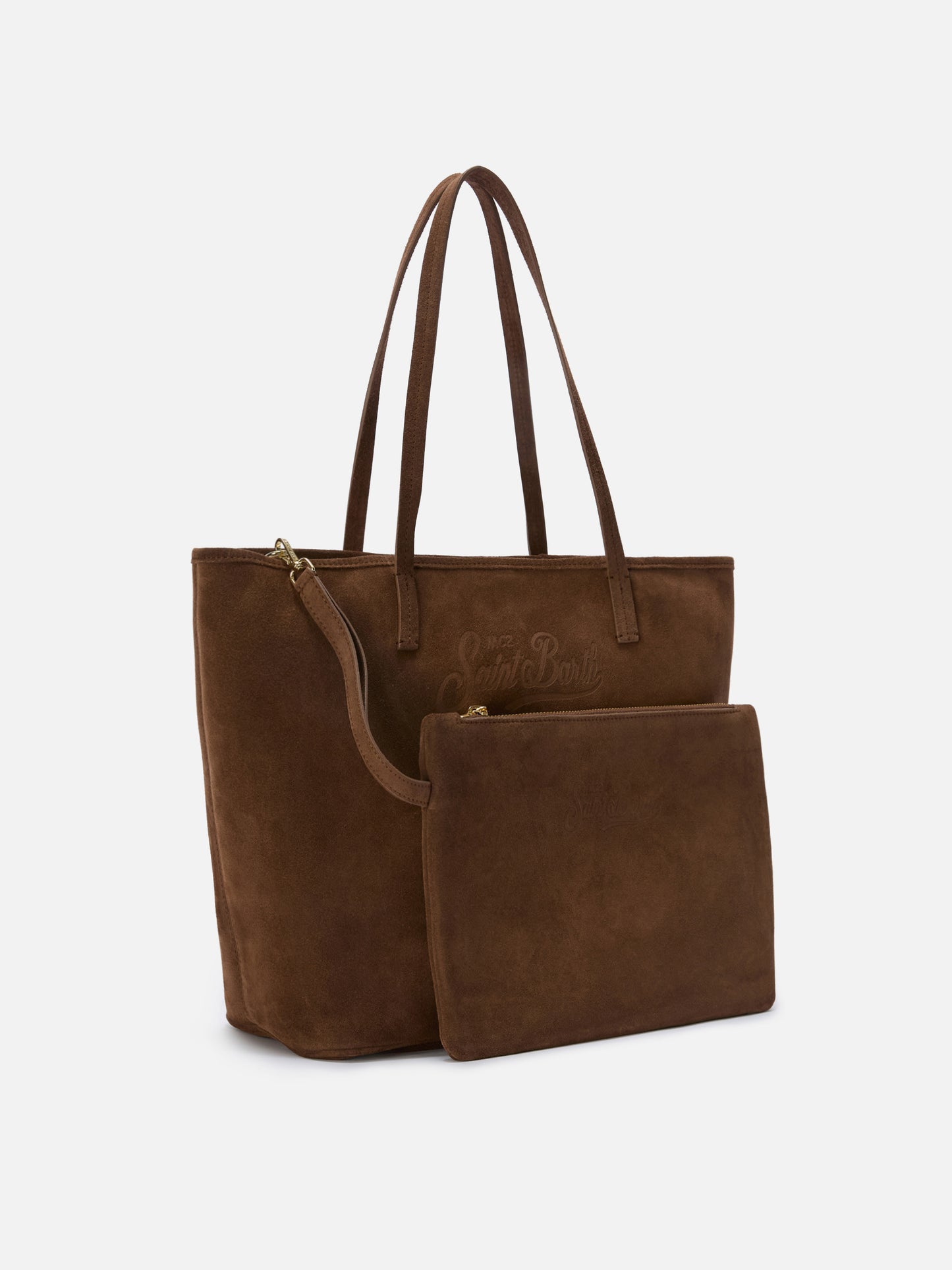 Brown suede City regular bag