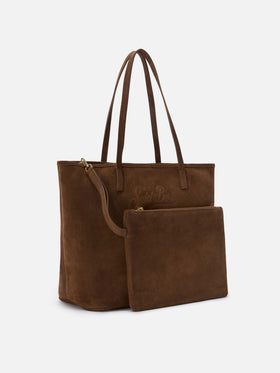 Brown suede City regular bag