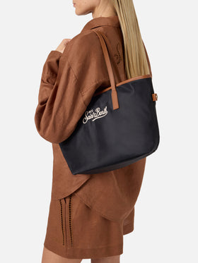 Borsa City medium in nylon nero