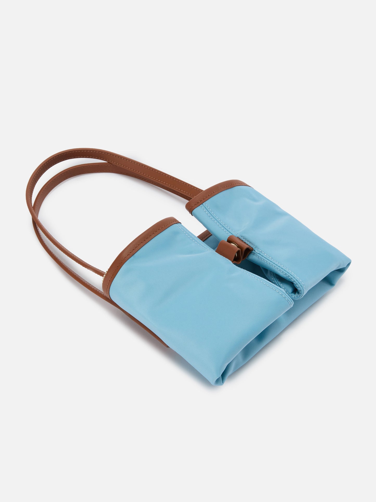 Borsa City medium in nylon azzurro