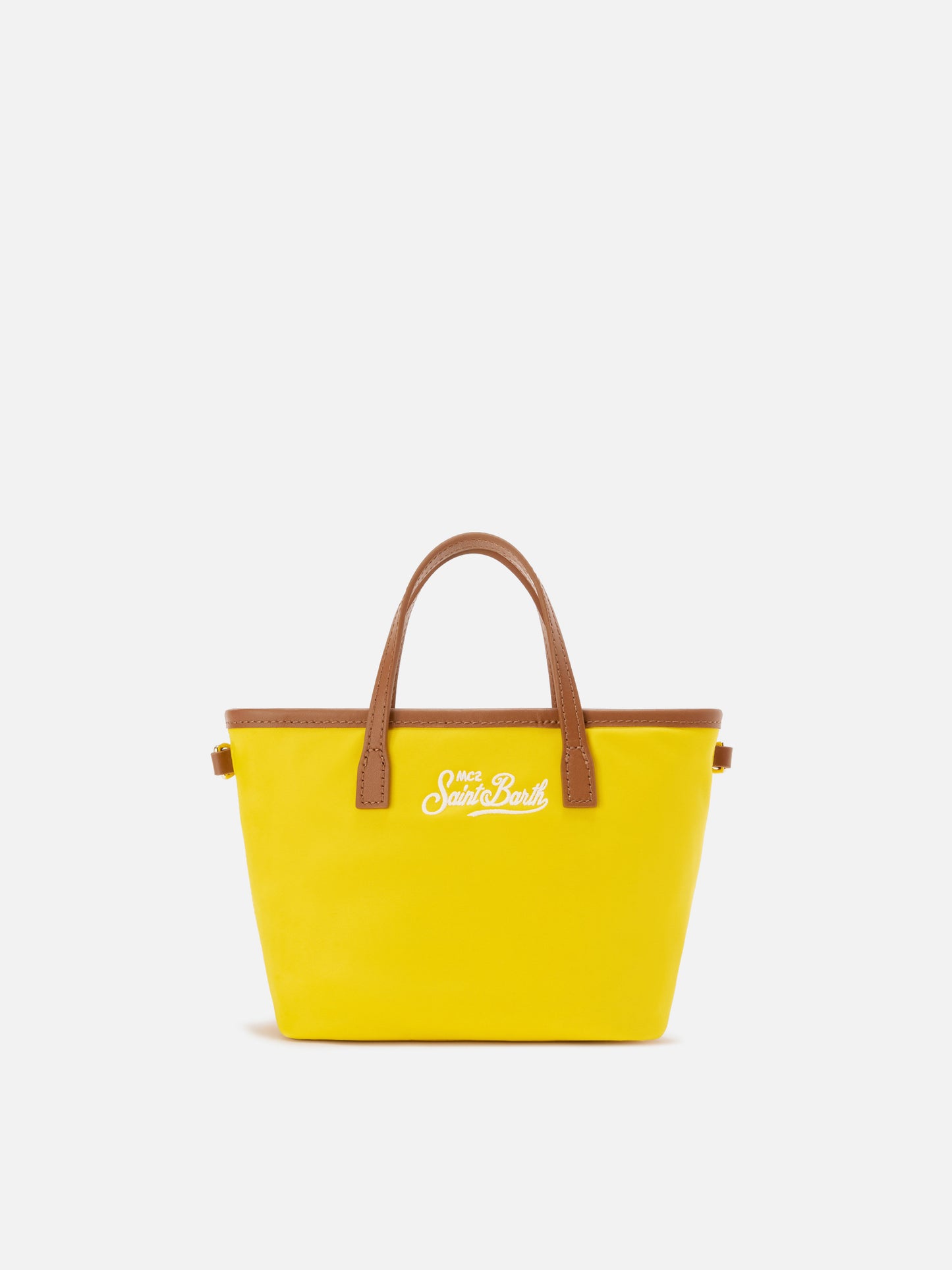Borsa City mini in nylon giallo