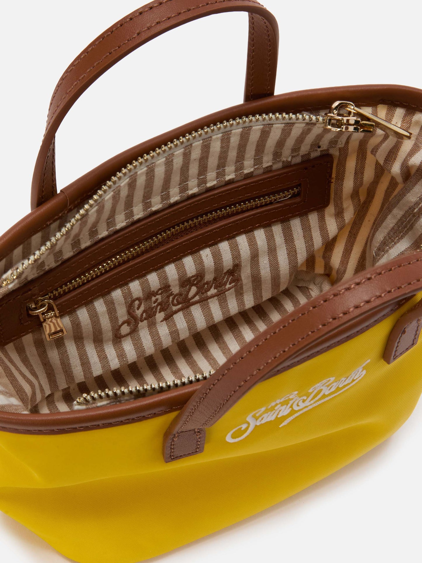 Borsa City mini in nylon giallo