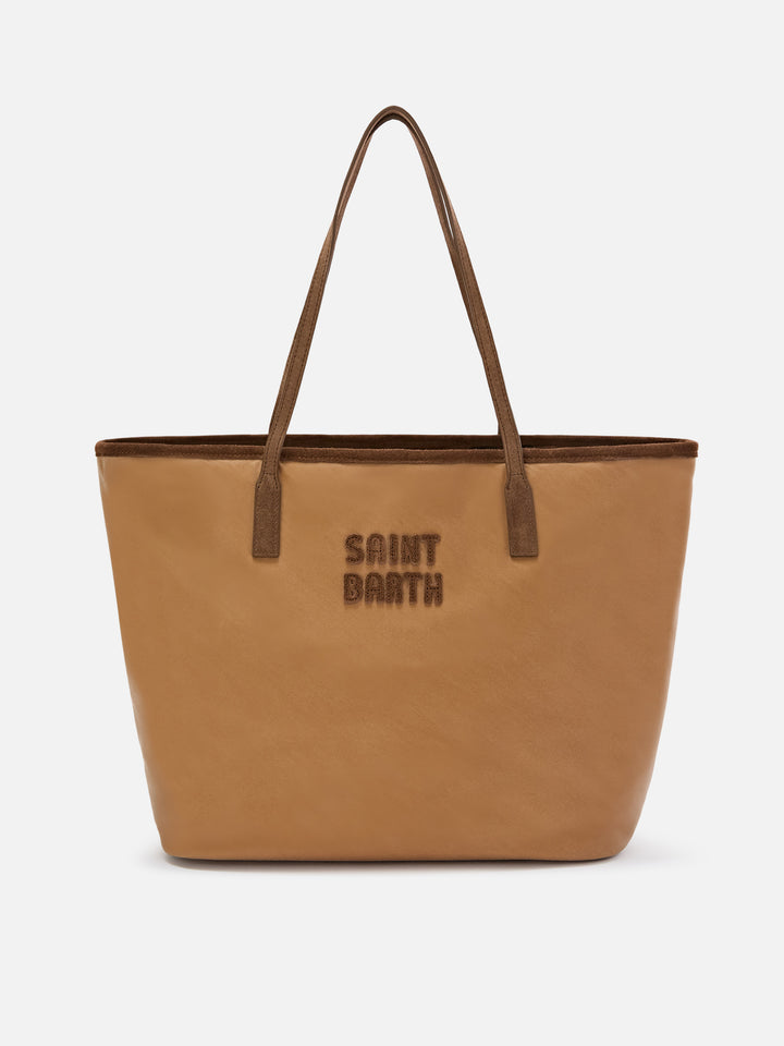 Nut Large City waxed bag with logo embroidery