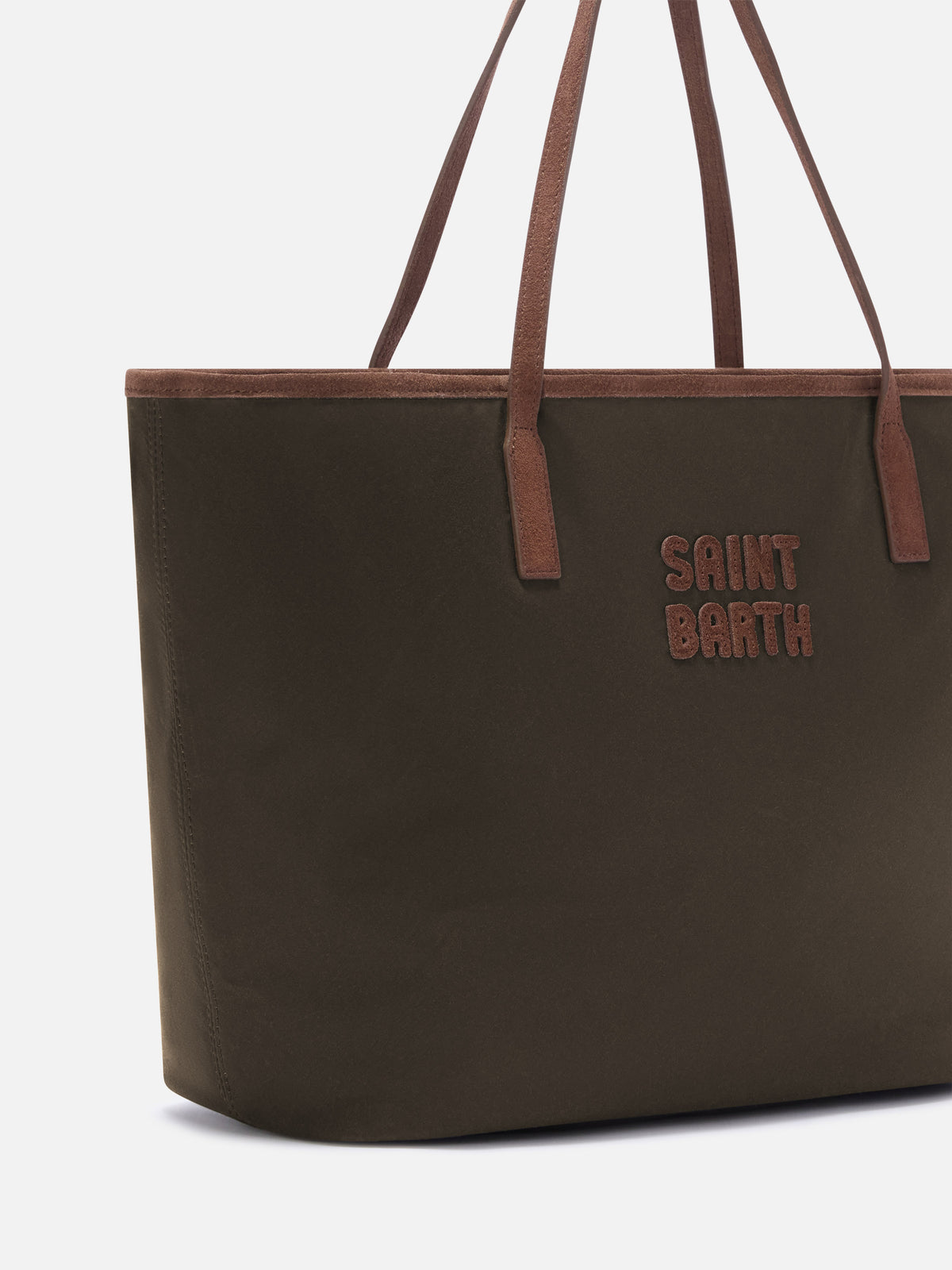 Große gewachste Large City Bag in Military Green mit Logostickerei 