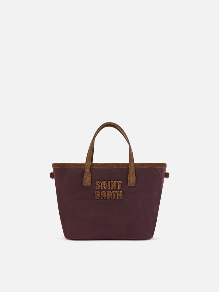 Bordeaux Mini City waxed bag with logo embroidery