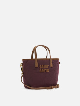 Bordeaux Mini City waxed bag with logo embroidery