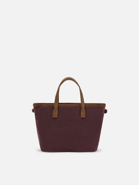 Bordeaux Mini City waxed bag with logo embroidery