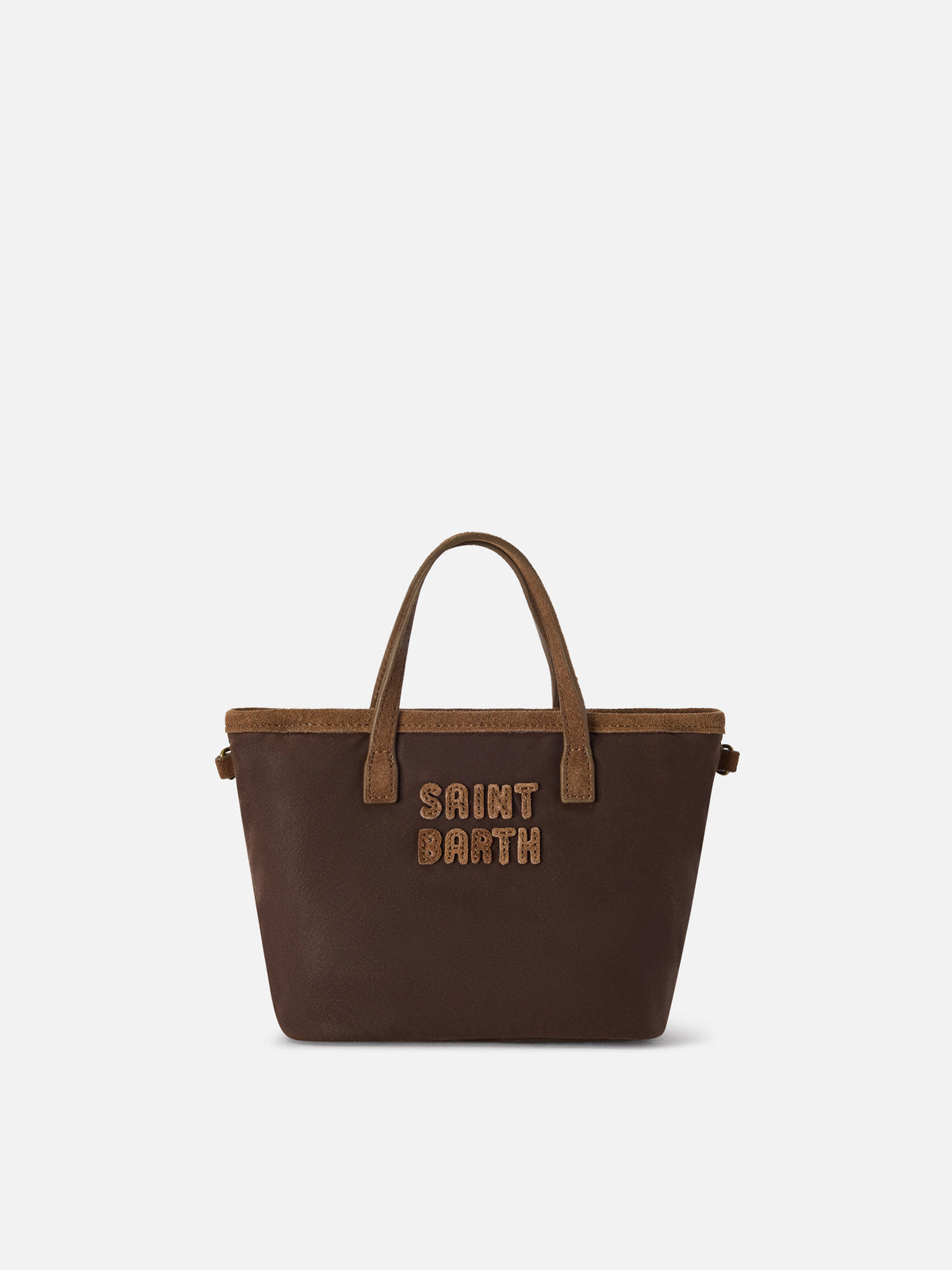 Bolso Brown Mini City encerado con bordado del logo 