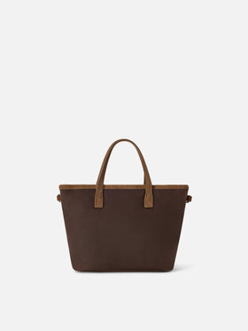 Bolso Brown Mini City encerado con bordado del logo 