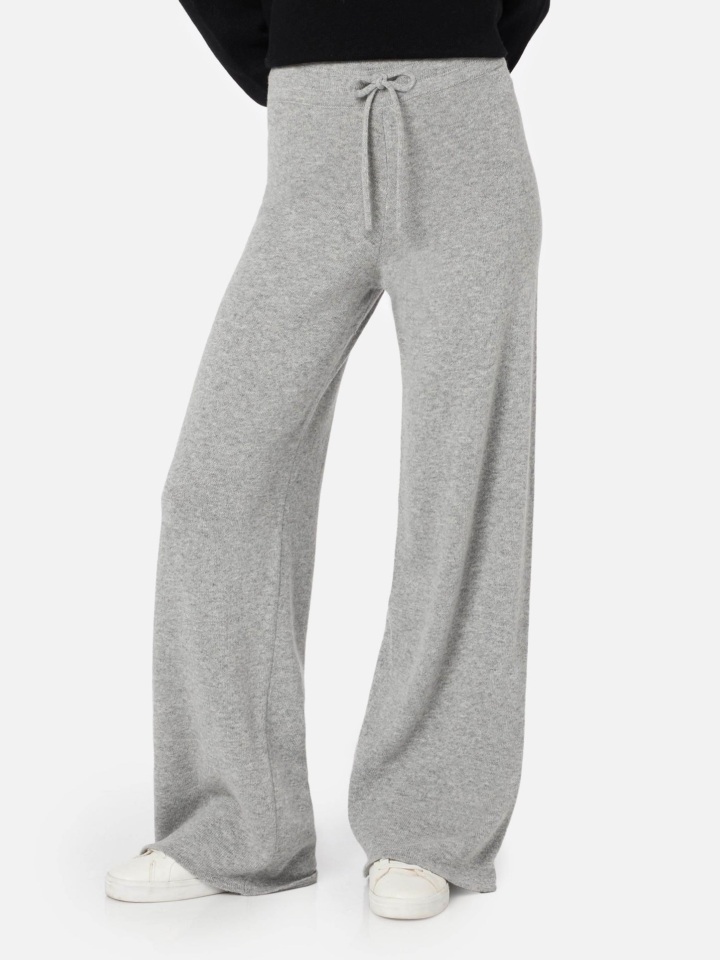 Pantaloni da donna in maglia grigio mélange Cambon