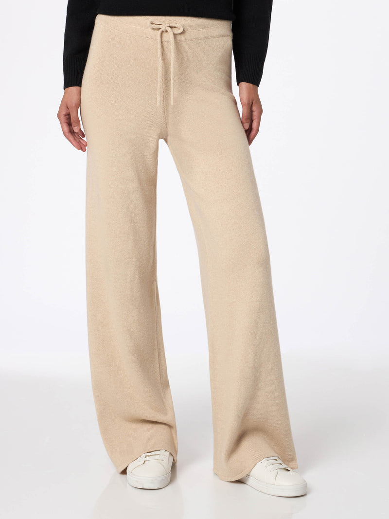 Woman beige knit pants Cabon