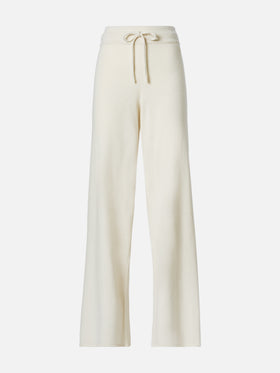 Pantaloni Cambon in MISTO CASHMERE bianco