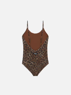 Cecille Jr one-piece lurex swimsuit with animalier print - MC2 Saint Barth