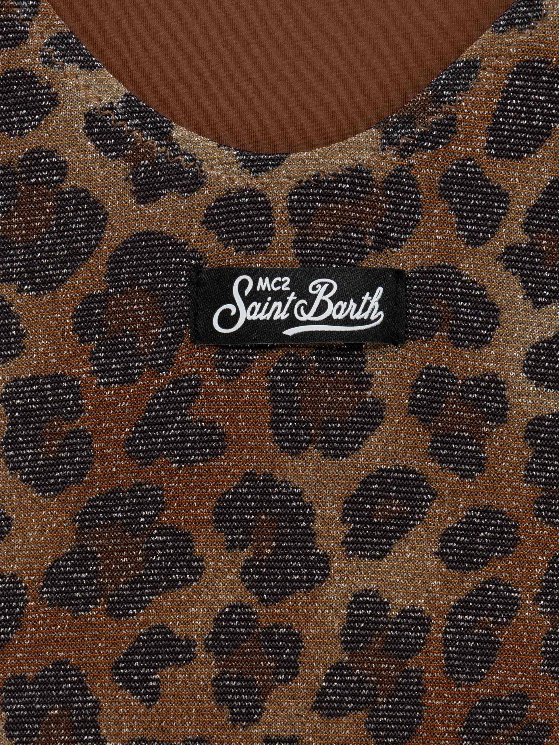 Cecille Jr one-piece lurex swimsuit with animalier print - MC2 Saint Barth