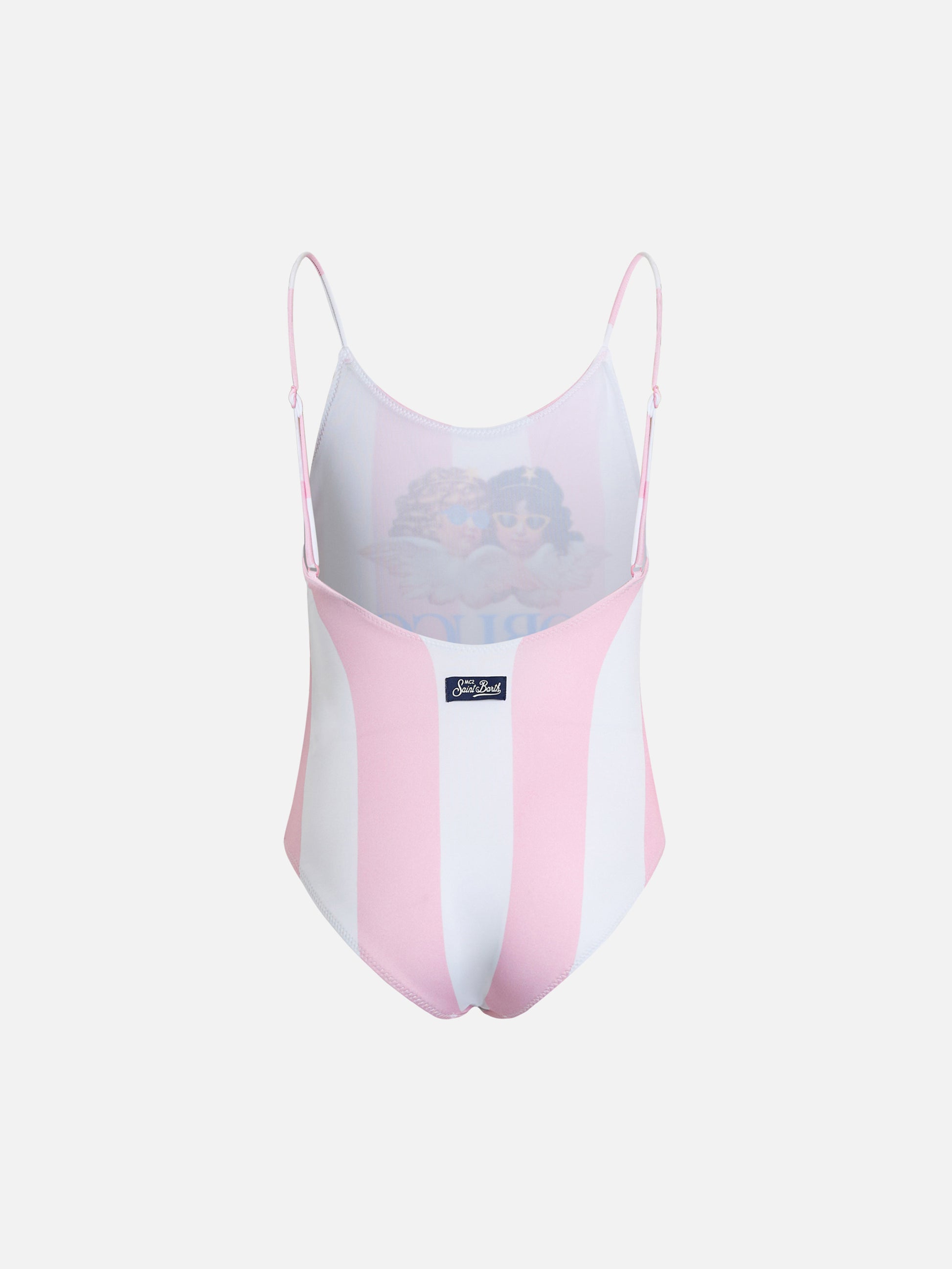 Girl one-piece swimsuit Cecille Jr with Fiorucci angels placed print | FIORUCCI SPECIAL EDITION - MC2 Saint Barth