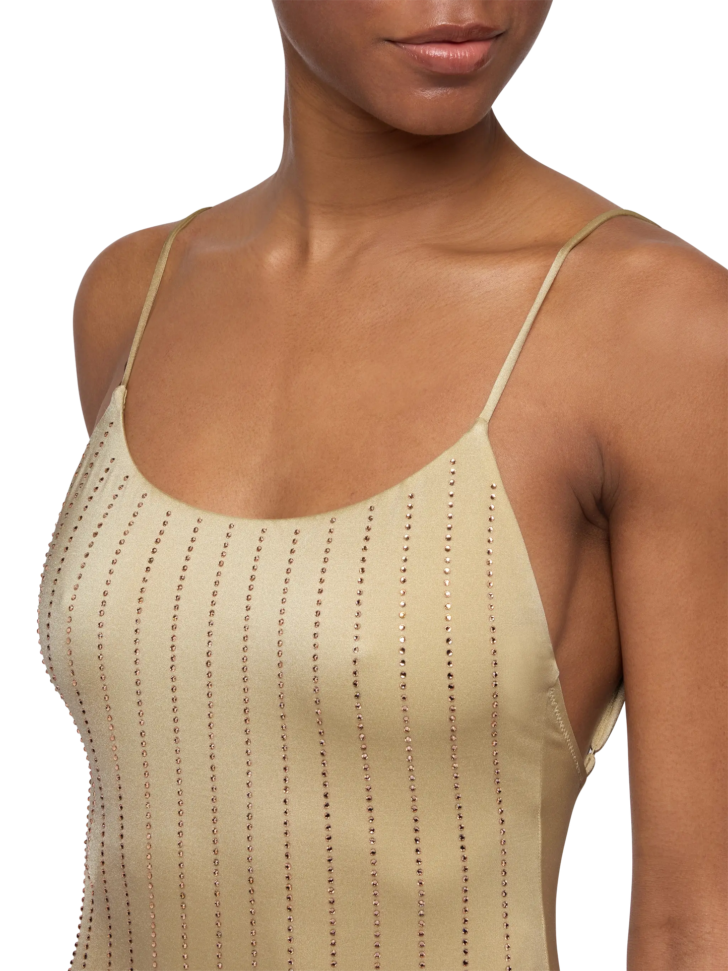 One-piece swimsuit Cecille with rhinestone striped embellishment - MC2 Saint Barth