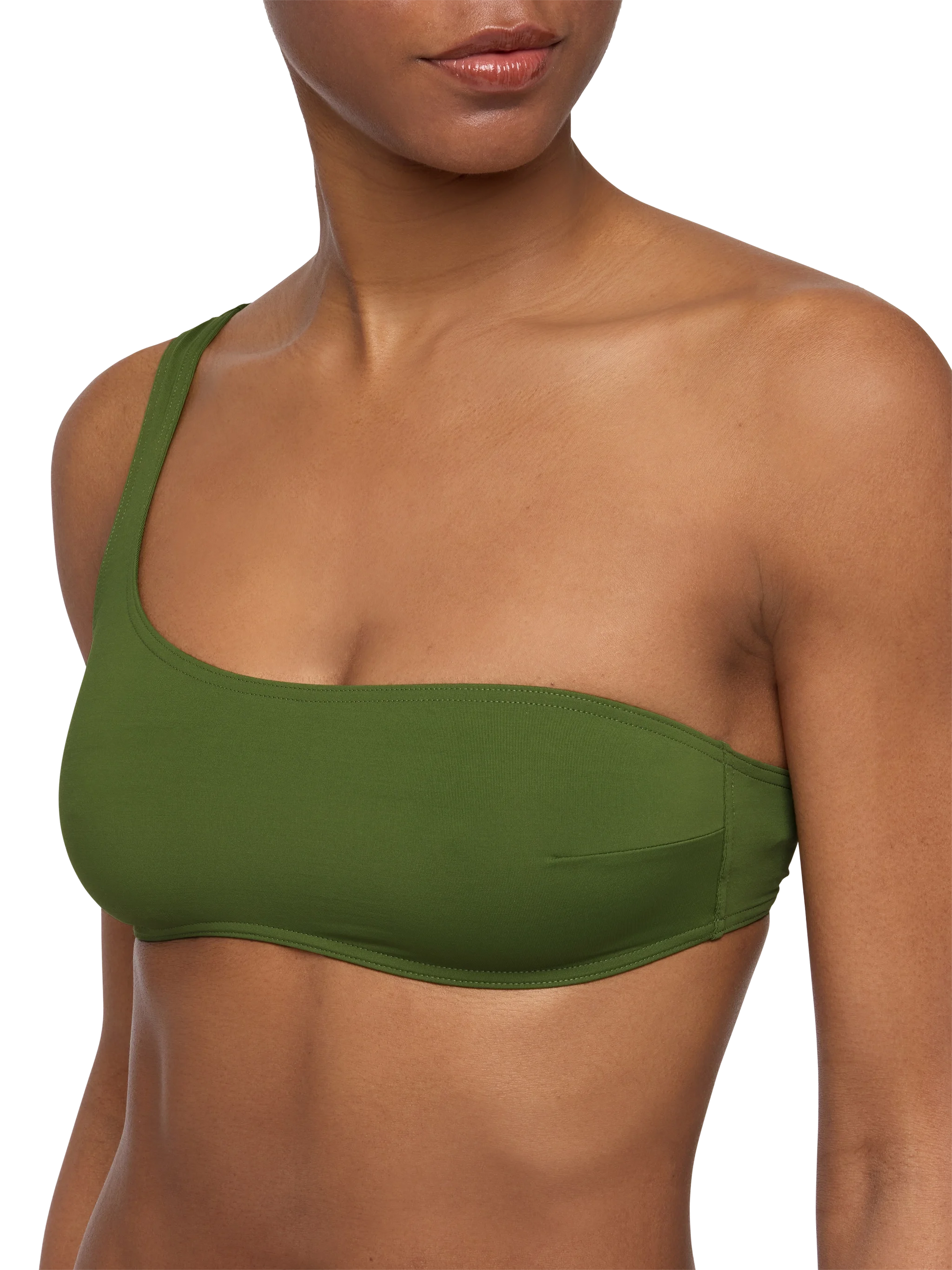 Celestine military green one-shoulder bralette top - MC2 Saint Barth