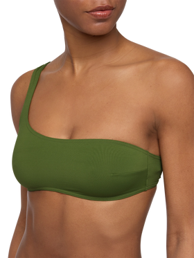 Celestine military green one-shoulder bralette top - MC2 Saint Barth