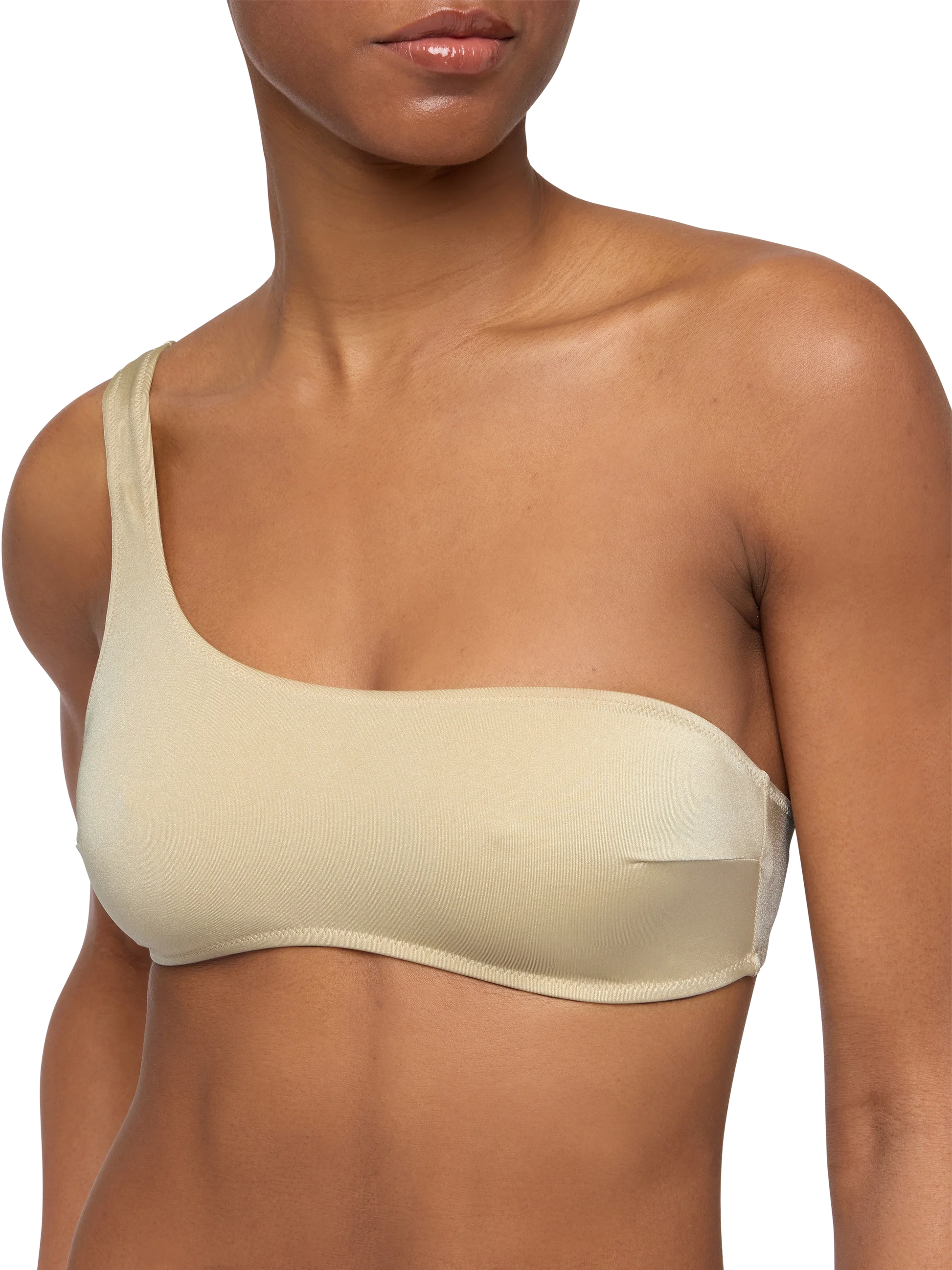 Celestine shimmer gold one-shoulder bralette top - MC2 Saint Barth