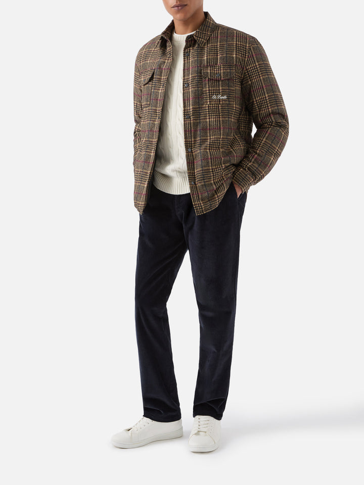 Camicia in tessuto tecnico Chalet con stampa Principe di Galles