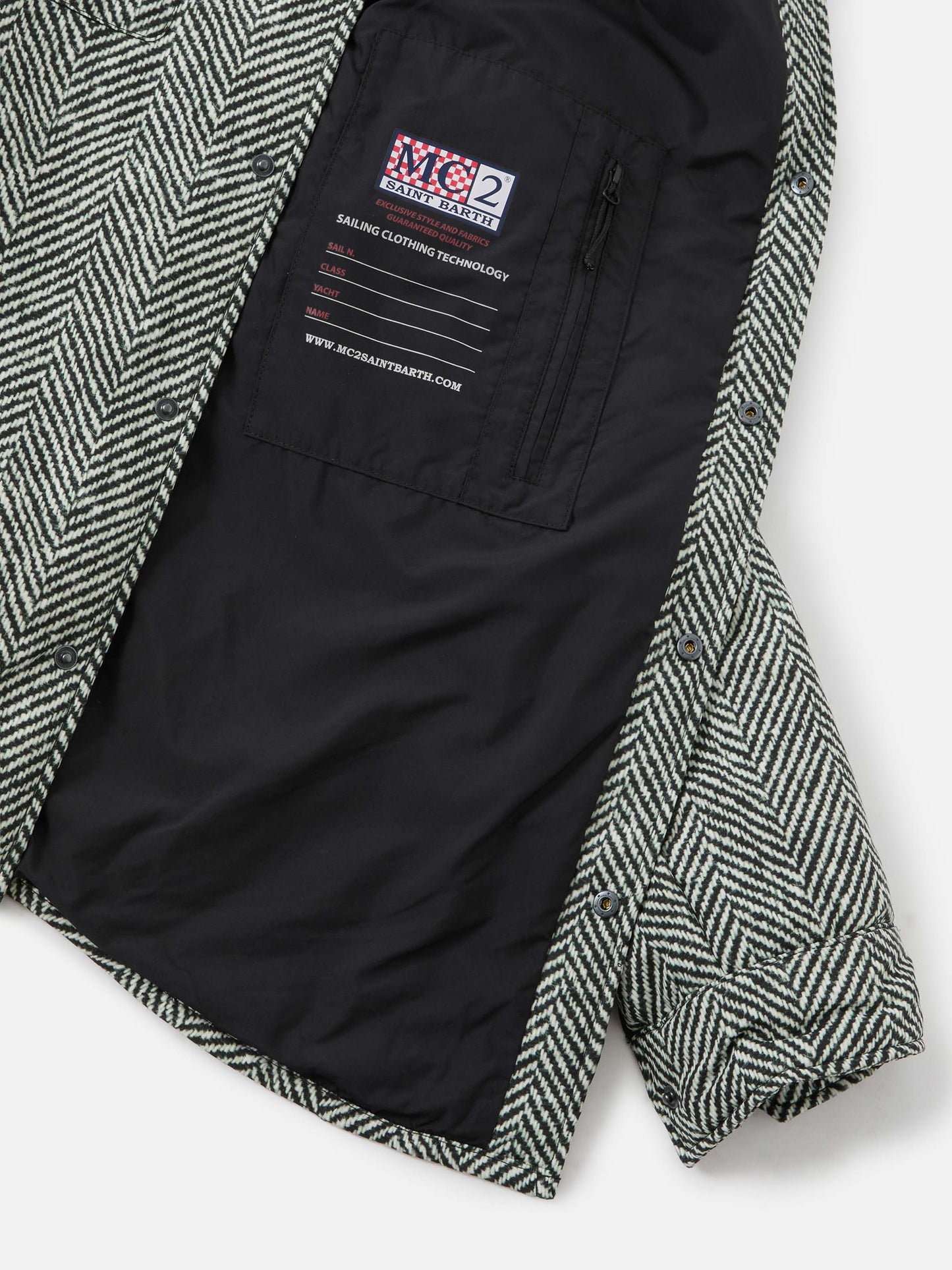 Technic fabric overshirt Chalet with herringbone print