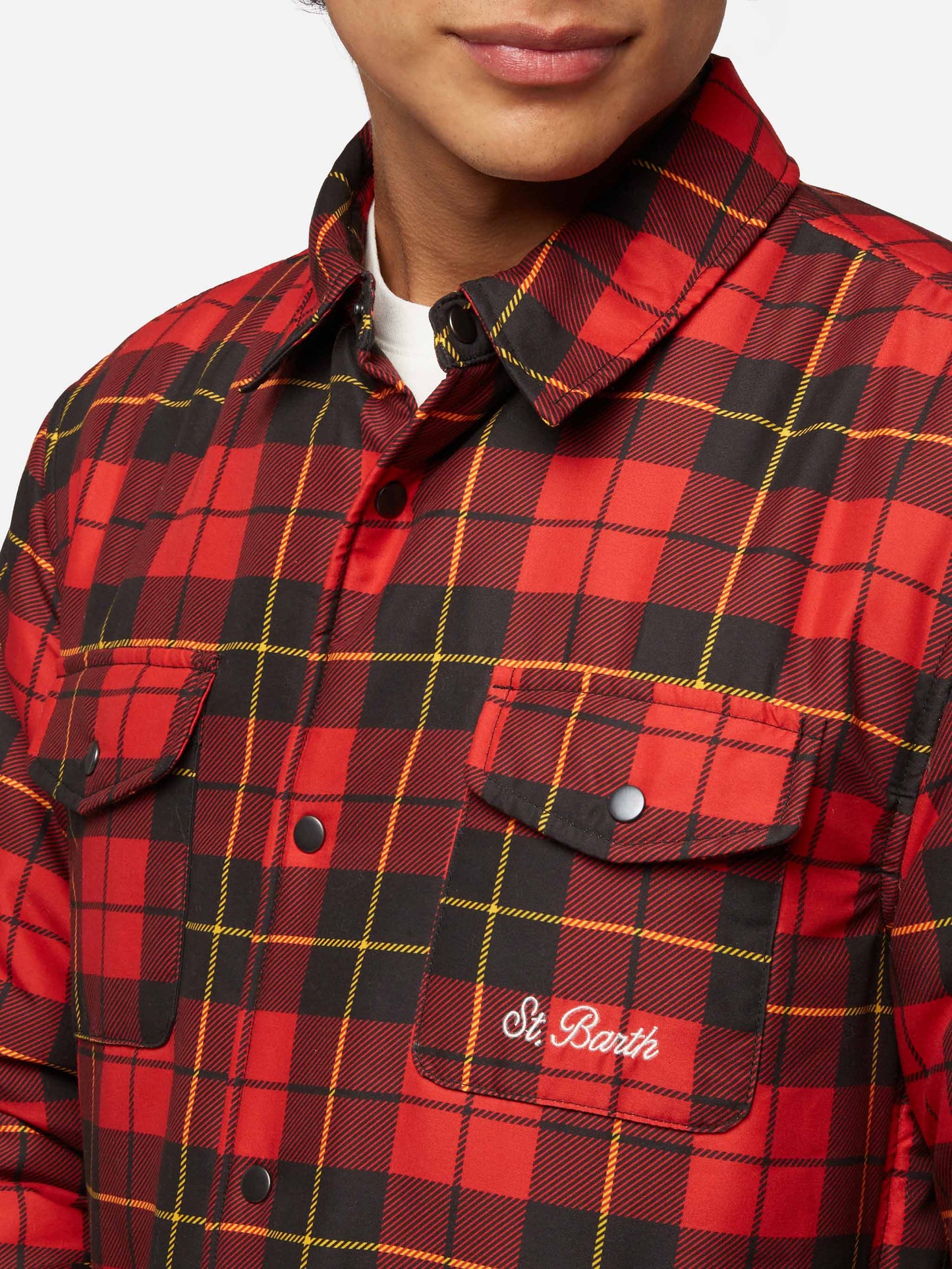 Technic fabric overshirt Chalet with check print - MC2 Saint Barth