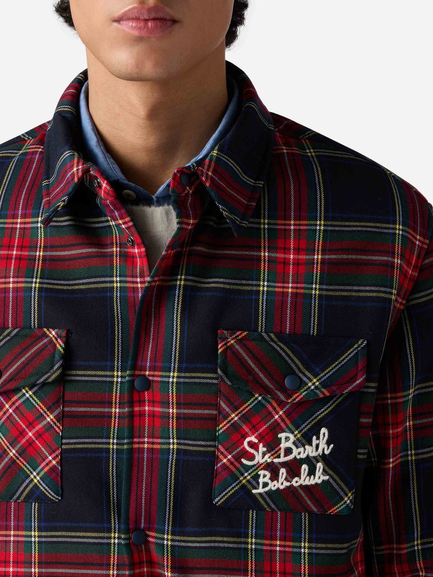 Overshirt Chalet with pocket and St. Barth Bob Club embroidery