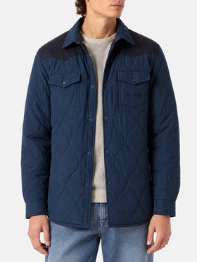 Giacca imbottita Chalet Tex blu navy effetto camoscio