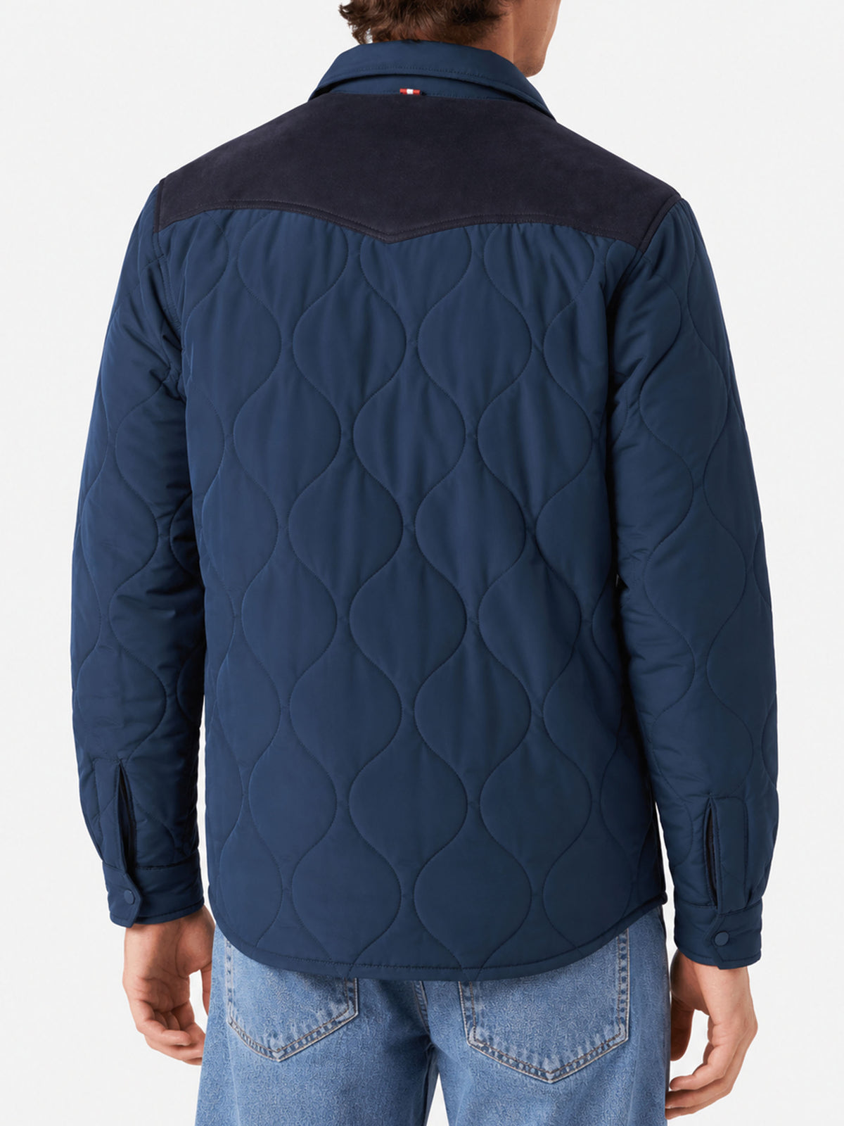 Giacca imbottita Chalet Tex blu navy effetto camoscio