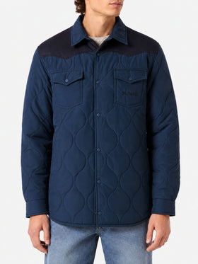 Giacca imbottita Chalet Tex blu navy effetto camoscio