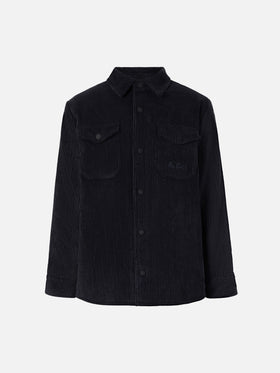 Chalet Jr padded corduroy shirt in navy blue