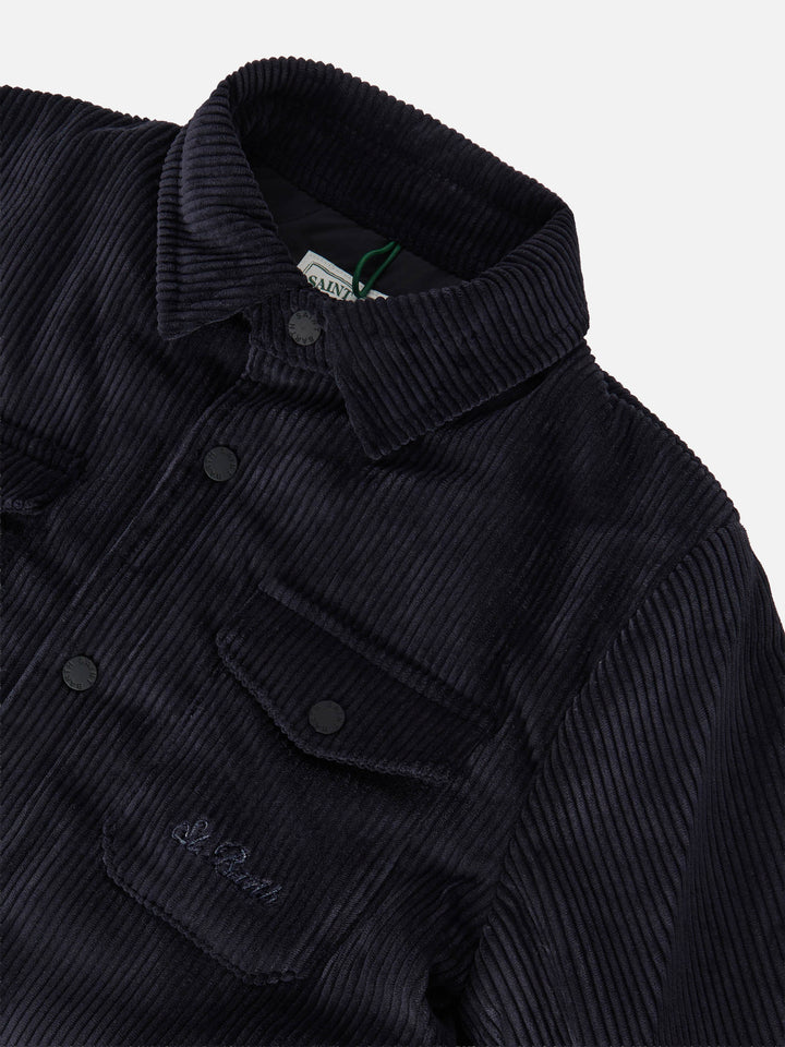 Camicia imbottita Chalet Jr in corduroy blu navy