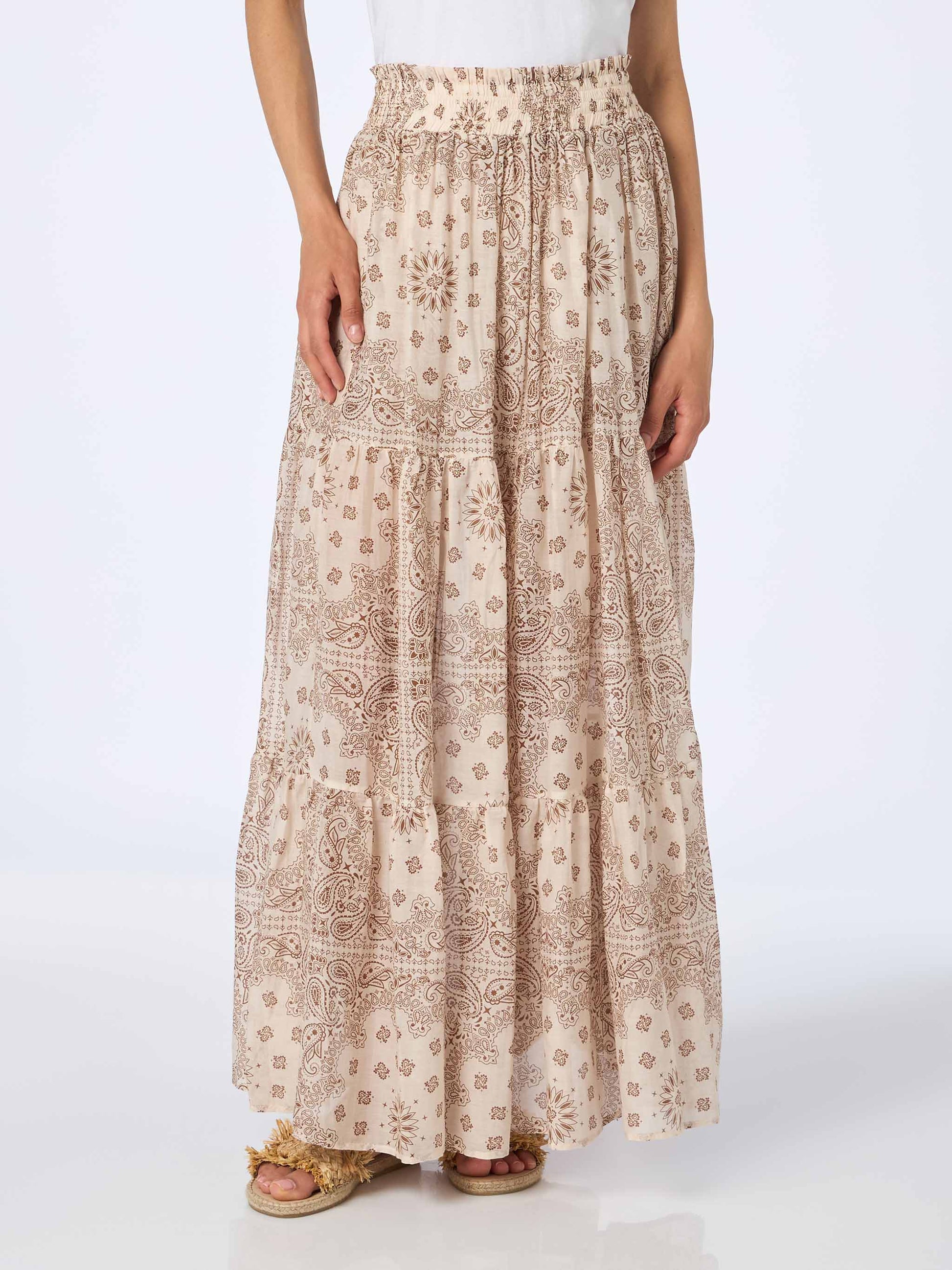 Woman silk voile pleated long skirt Cheyenne - MC2 Saint Barth