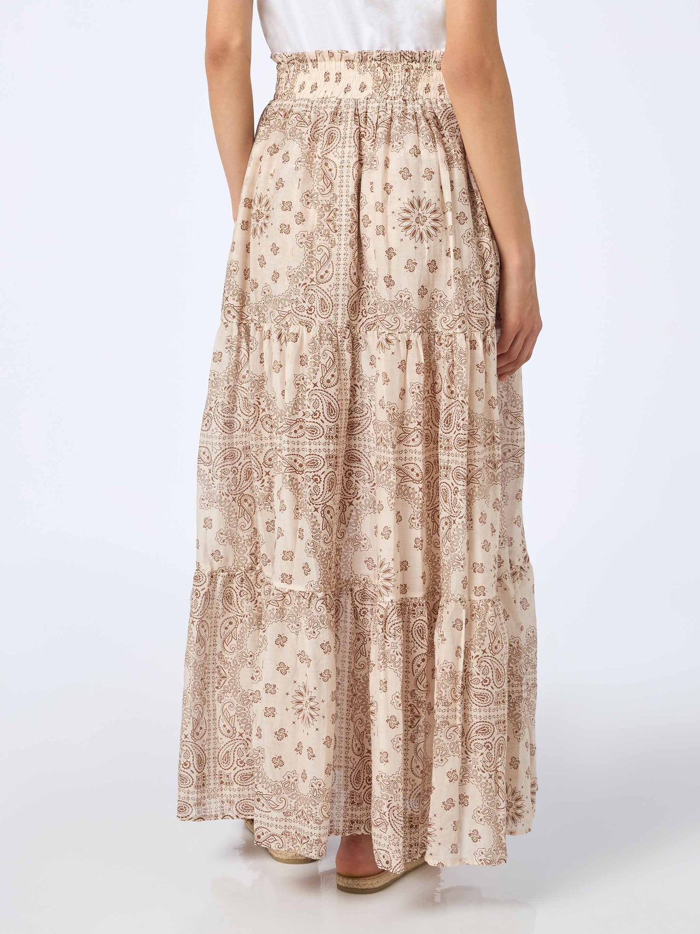 Woman silk voile pleated long skirt Cheyenne - MC2 Saint Barth