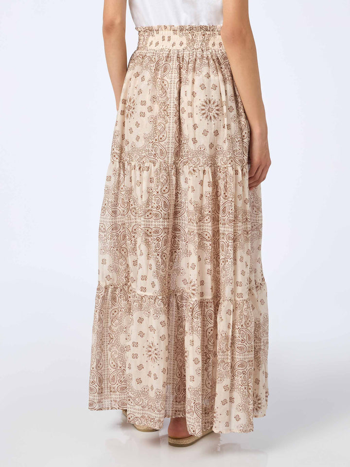 Woman silk voile pleated long skirt Cheyenne - MC2 Saint Barth