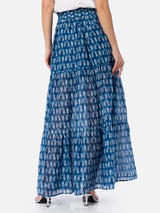 Woman silk voile pleated long skirt Cheyenne