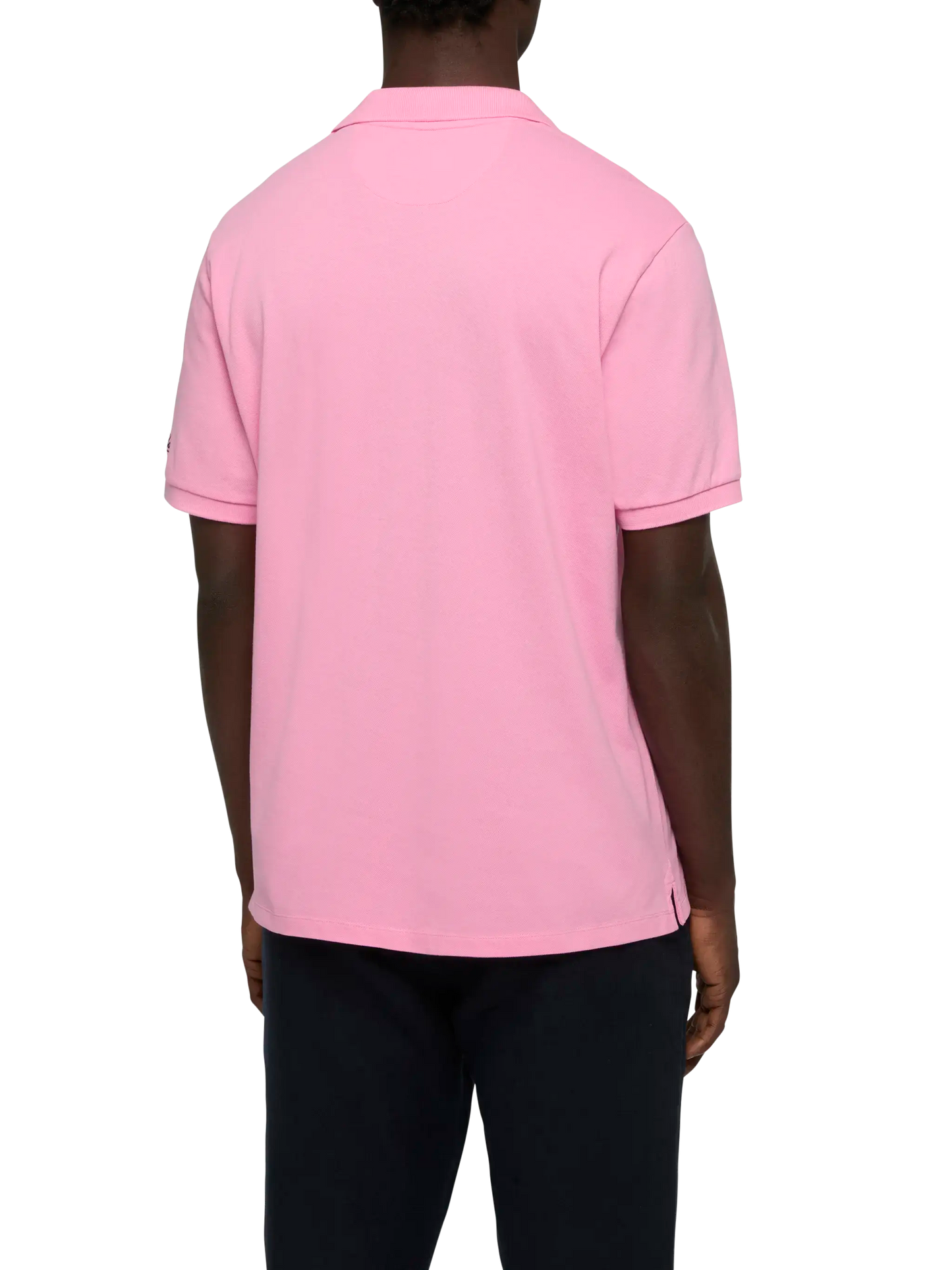 Bubble pink cotton piquet buttonless polo shirt Charles - MC2 Saint Barth